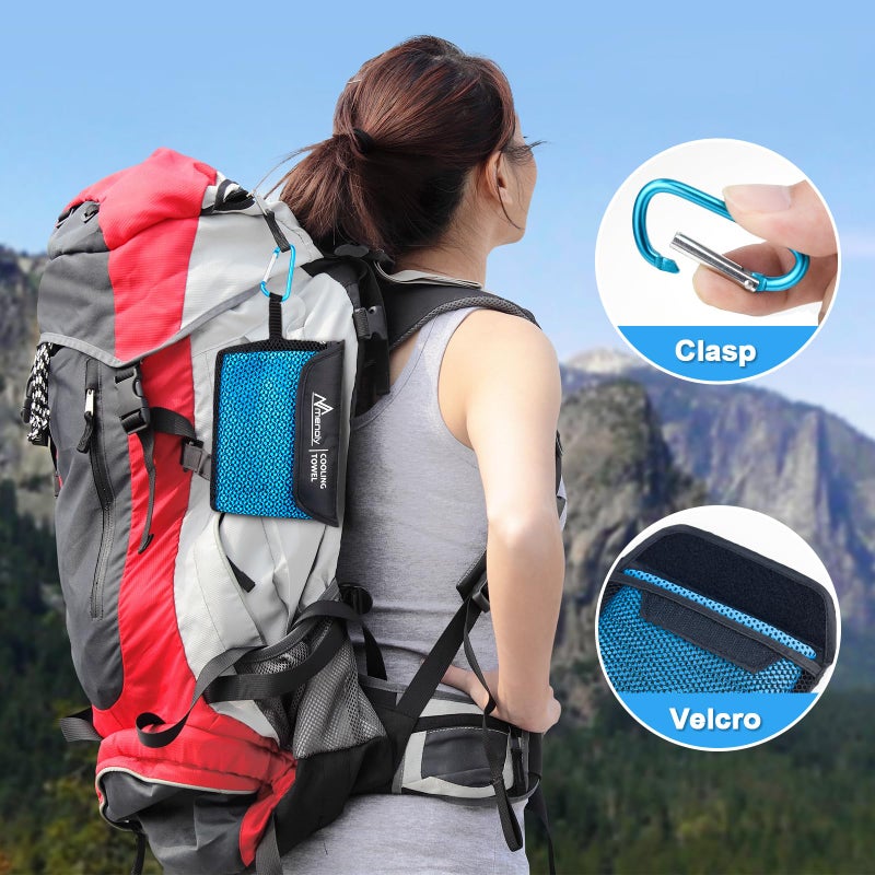 MENOLY 6 Pack Cooling Towels  40""x12"" Cooling Towels for Neck and Face with Breathable Carrying Bags Soft Microfiber Instant Cooling Rags  Gym Workout Sweat Towel for Sports  Yoga  Camping  Running - Image 4